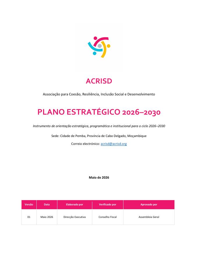 Capa do documento Plano Estratégico 2026-2030